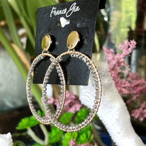 Gold Grey Franco Gia Fashion Earrings